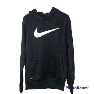 Men Large Nike Black Hoodie with White check